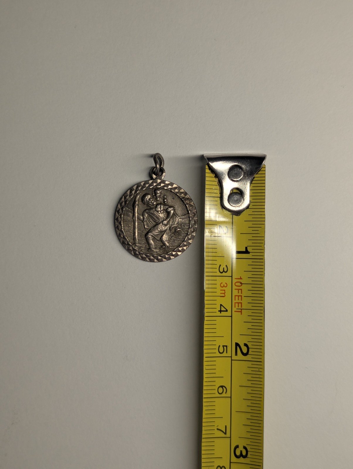 Vintage Sterling Silver St Christopher Pendant 925 Silver Religious Pendant - Image 3