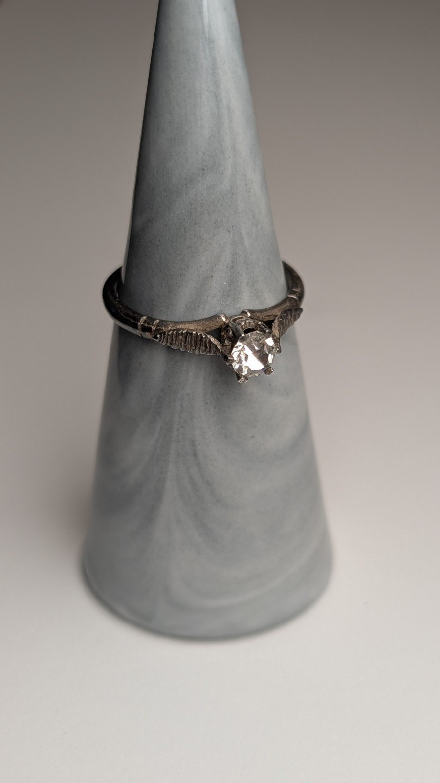 Vintage Sterling Silver Clear Gemstone Solitaire Ring Size P | 925 Silver - Image 6