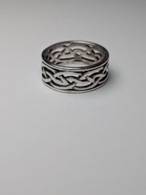 Vintage Sterling Silver Celtic Weave Ring | Size T 1/2 | 925 Silver
