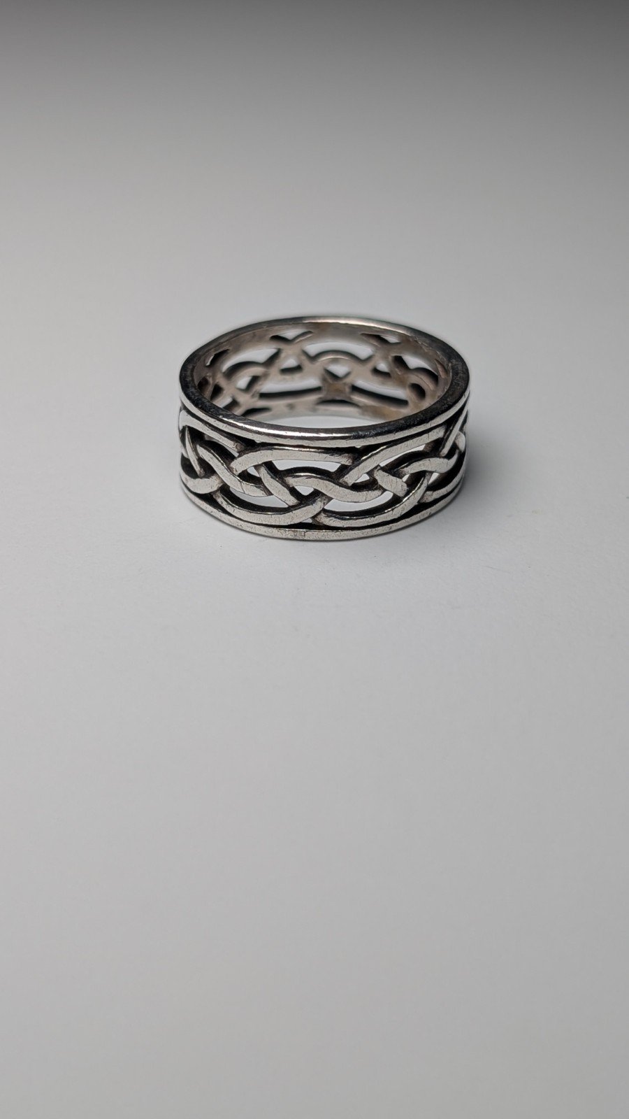 Vintage Sterling Silver Celtic Weave Ring | Size T 1/2 | 925 Silver
