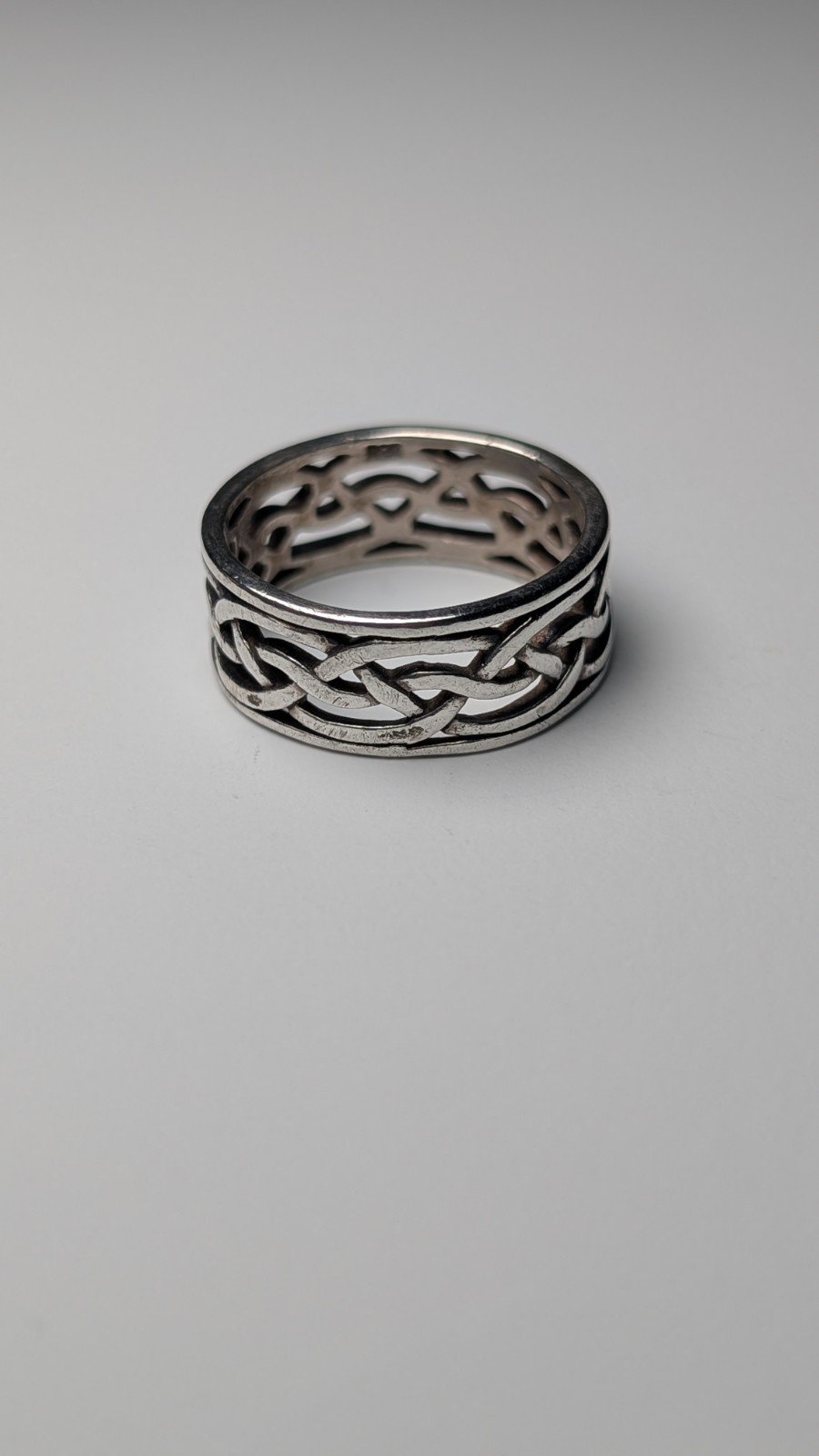 Vintage Sterling Silver Celtic Weave Ring | Size T 1/2 | 925 Silver - Image 2
