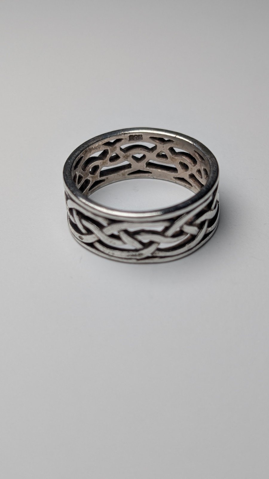 Vintage Sterling Silver Celtic Weave Ring | Size T 1/2 | 925 Silver - Image 5