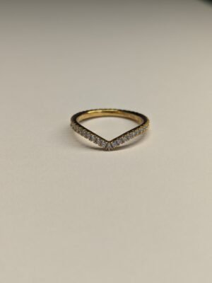 Vintage Sterling Silver Gold Tone Wishbone Ring | Size K | 925 Silver