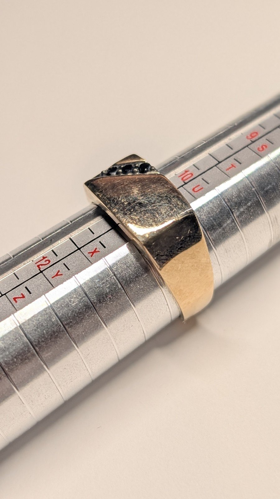 Vintage 9ct Gold Three Stone Onyx Signet Ring | Size V 1/2 | 375 Gold | 4.06g - Image 10