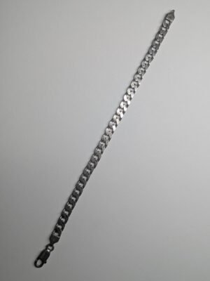 Vintage Sterling Silver Curb Link Mens Bracelet Chain | 21cm | 16.42g