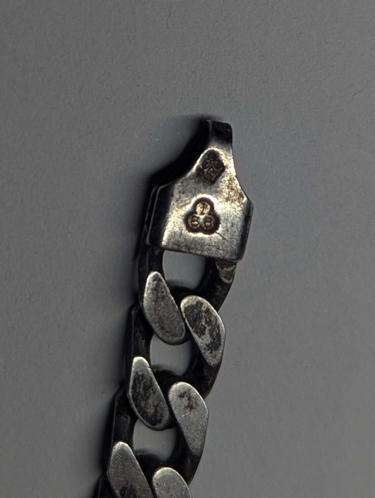 Vintage Sterling Silver Curb Link Mens Bracelet Chain | 21cm | 16.42g - Image 4