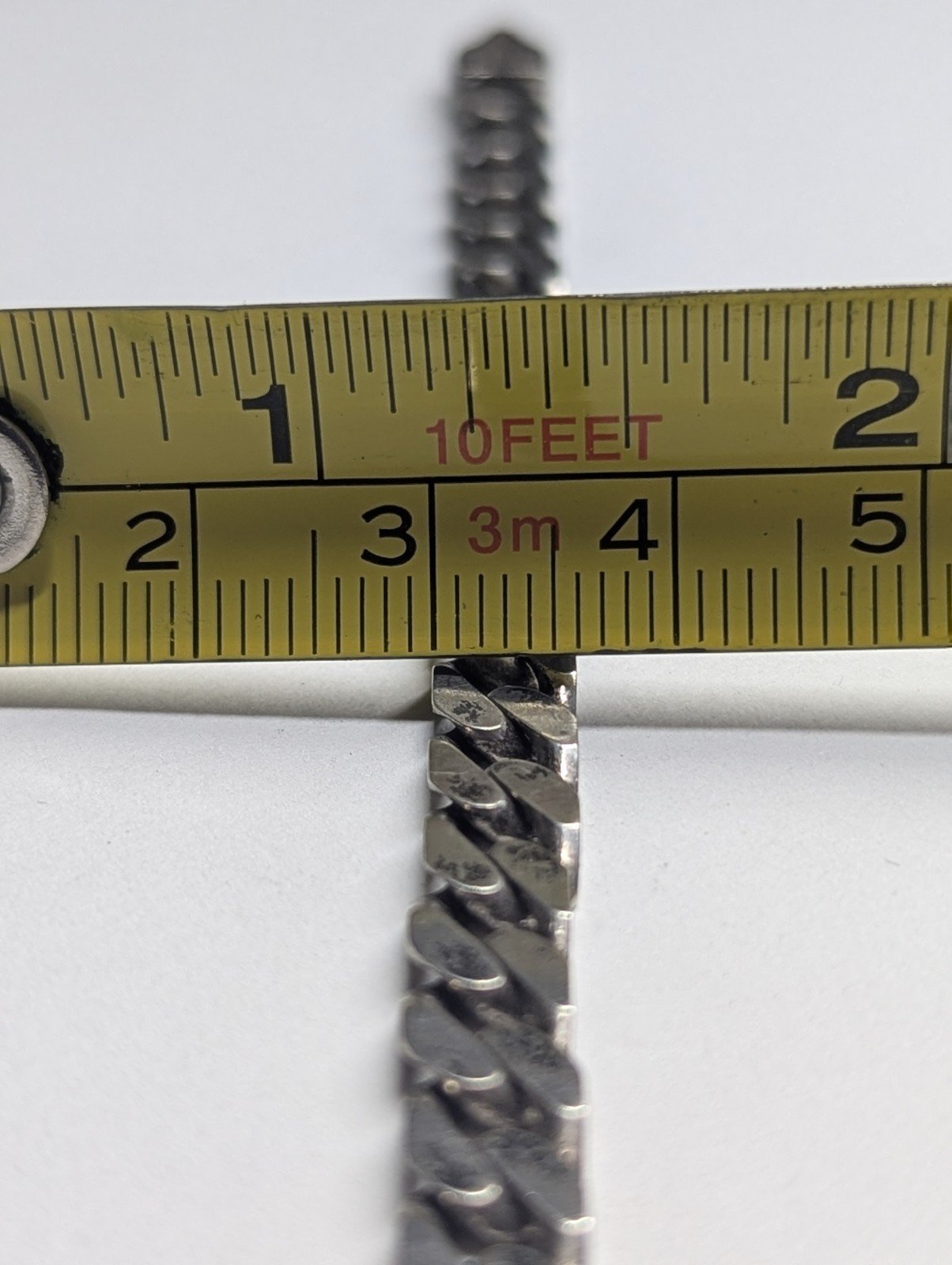 Vintage Sterling Silver Curb Link Mens Bracelet Chain | 21cm | 16.42g - Image 5