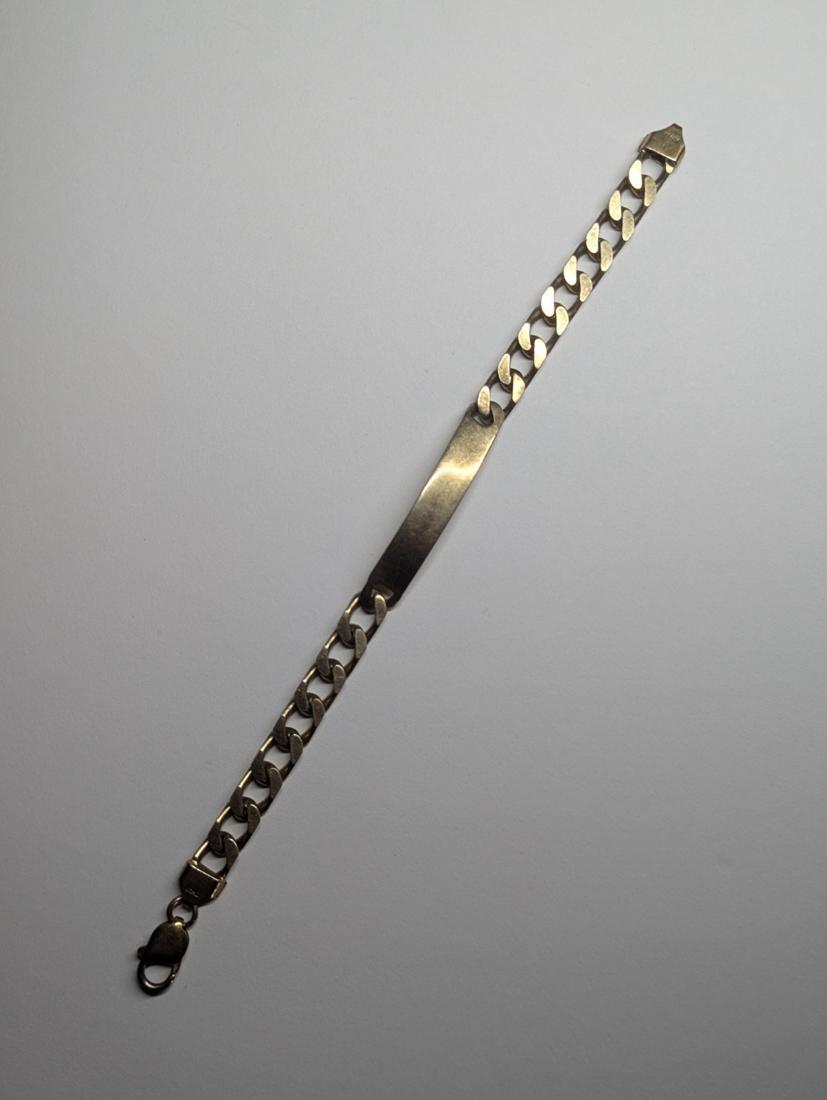 Vintage Gold Plated Sterling Silver Curb Link ID Bracelet Chain | 21cm | 28.64g - Image 2