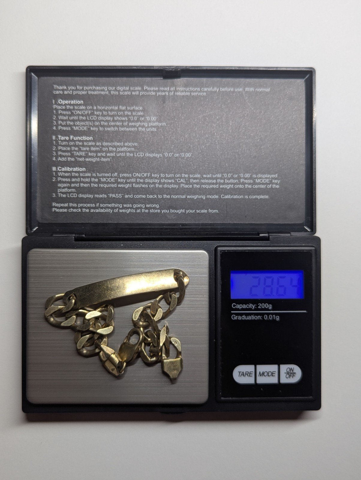 Vintage Gold Plated Sterling Silver Curb Link ID Bracelet Chain | 21cm | 28.64g - Image 5