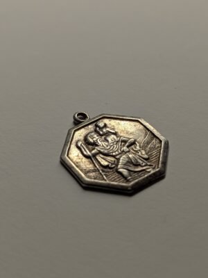 Vintage Sterling Silver St Christopher Pendant | 925 Silver