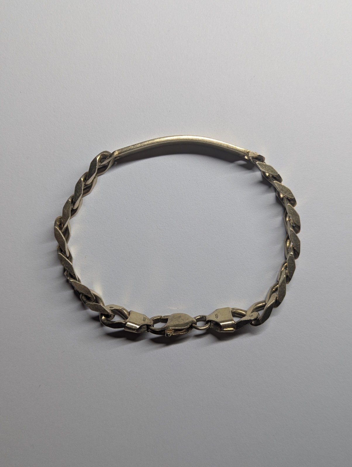 Vintage Gold Plated Sterling Silver Curb Link ID Bracelet Chain | 21cm | 28.64g - Image 10