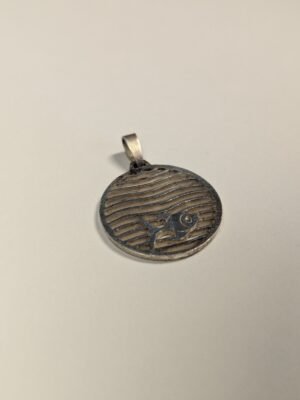 Vintage Sterling Silver Fish And Ocean Pendant | 925 Silver