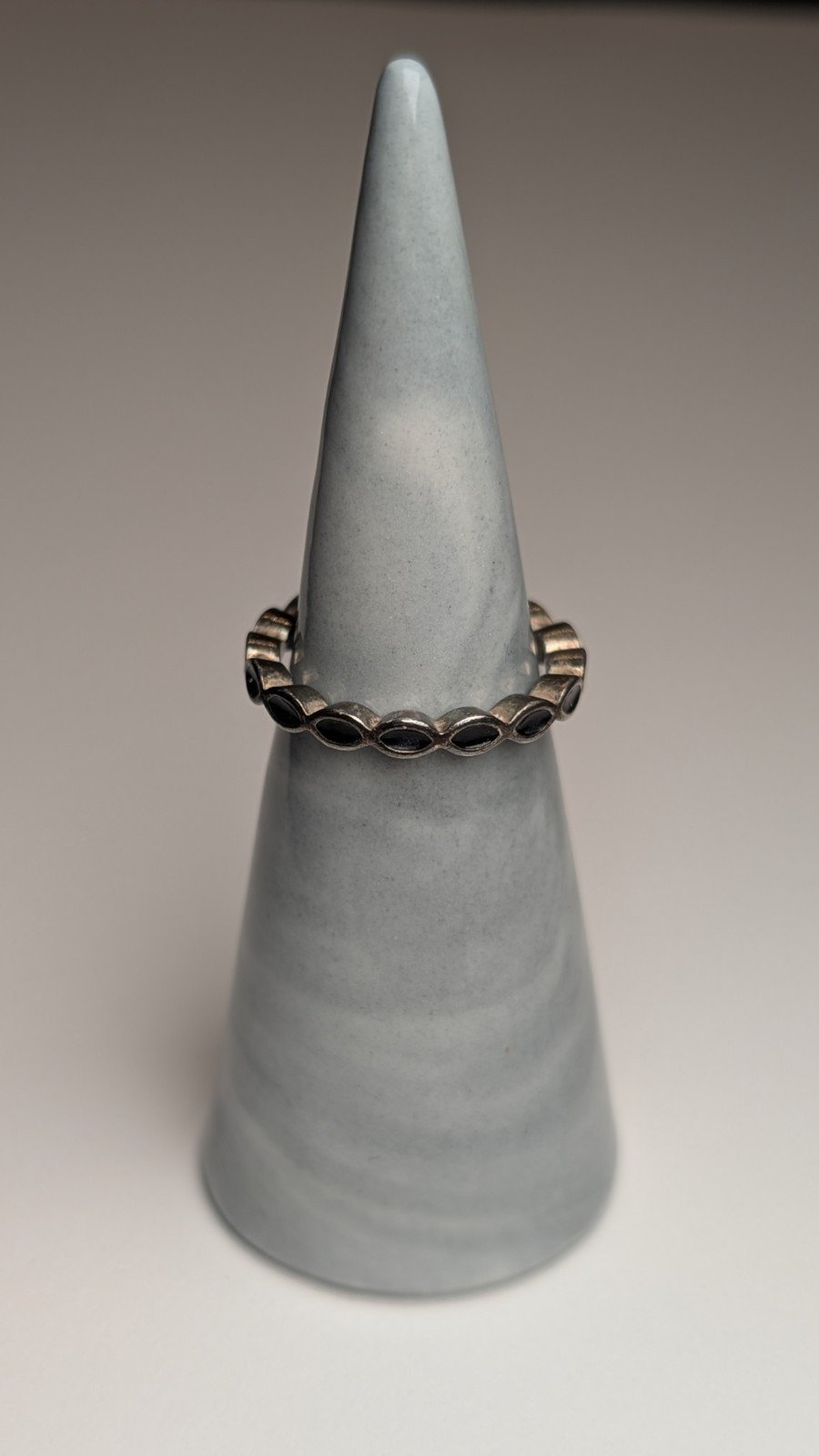 Genuine Pandora Sterling Silver Black Band Ring | Size L 1/2 | 925 Silver