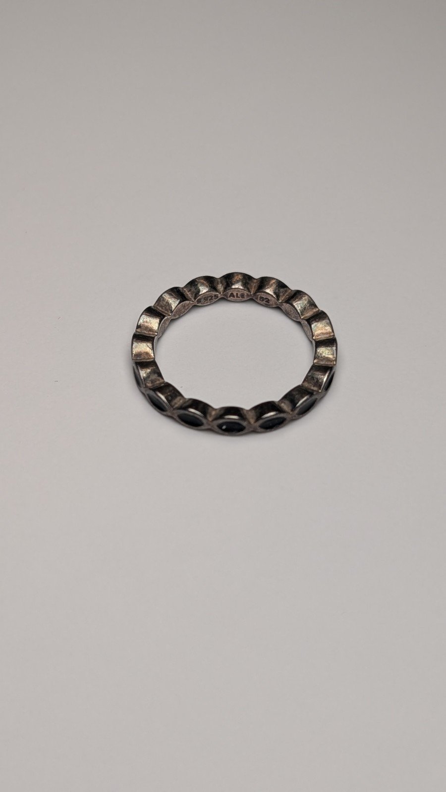 Genuine Pandora Sterling Silver Black Band Ring | Size L 1/2 | 925 Silver - Image 2