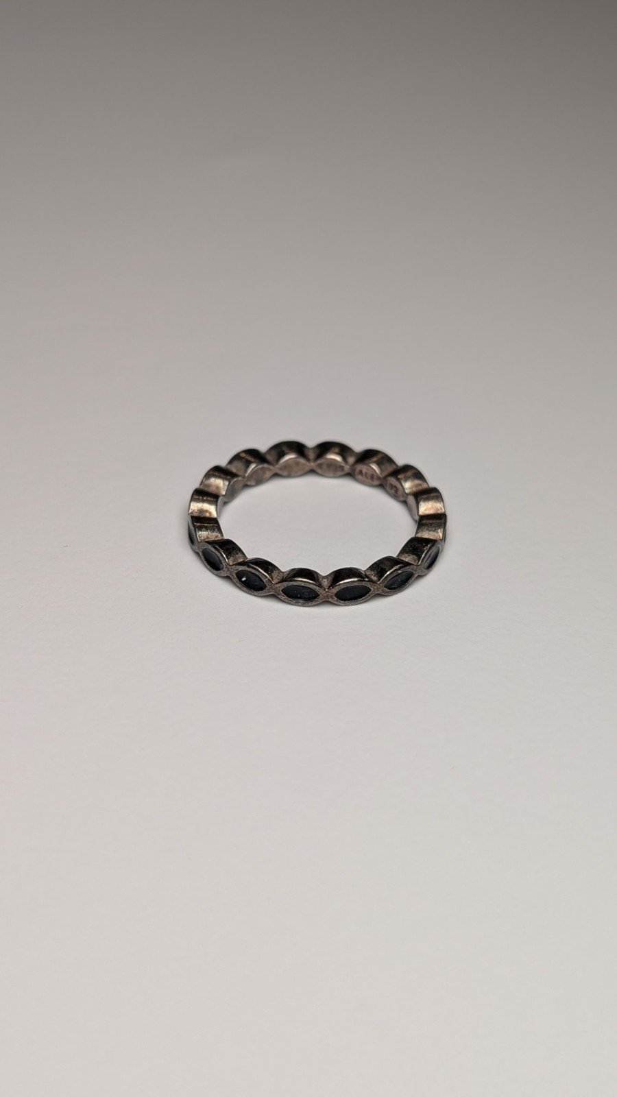 Genuine Pandora Sterling Silver Black Band Ring | Size L 1/2 | 925 Silver - Image 4