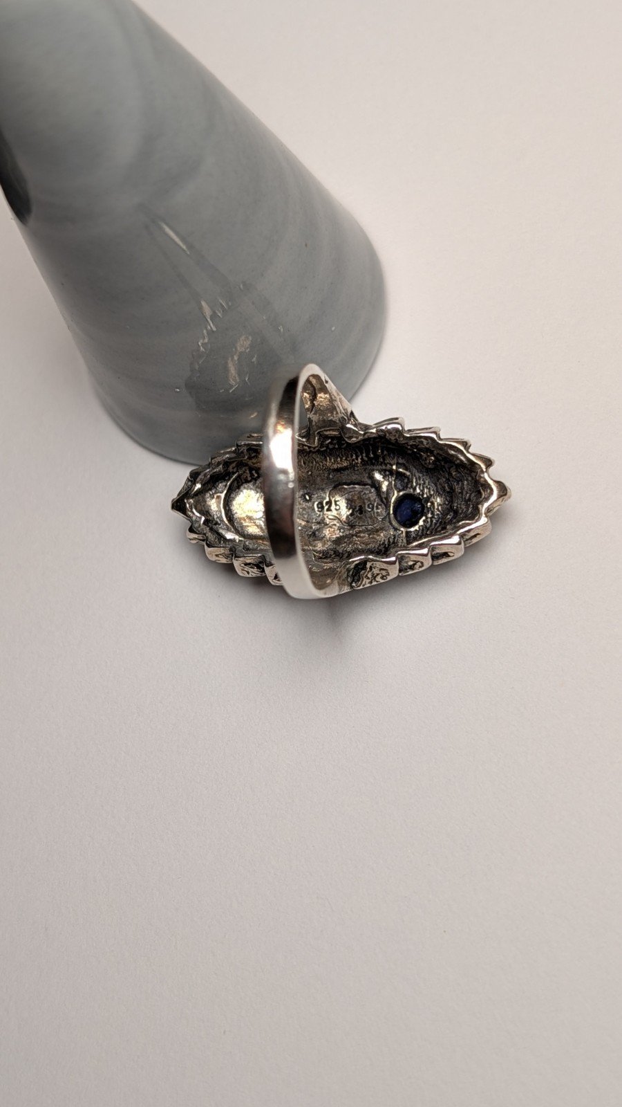 Genuine Sterling Silver Blue Lapis Lazuli Gemstone Ring | Size L 1/2 | 925 - Image 2