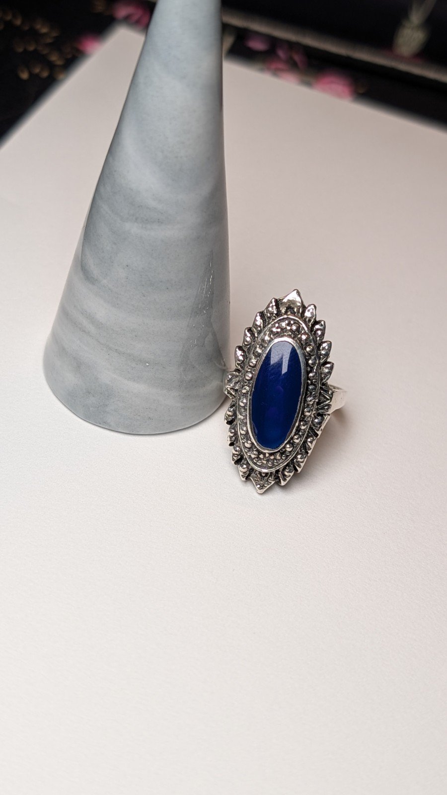 Genuine Sterling Silver Blue Lapis Lazuli Gemstone Ring | Size L 1/2 | 925 - Image 3