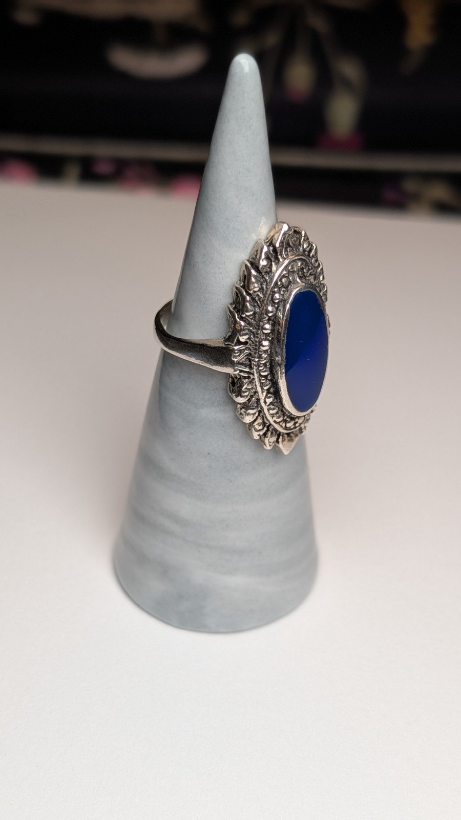 Genuine Sterling Silver Blue Lapis Lazuli Gemstone Ring | Size L 1/2 | 925 - Image 5