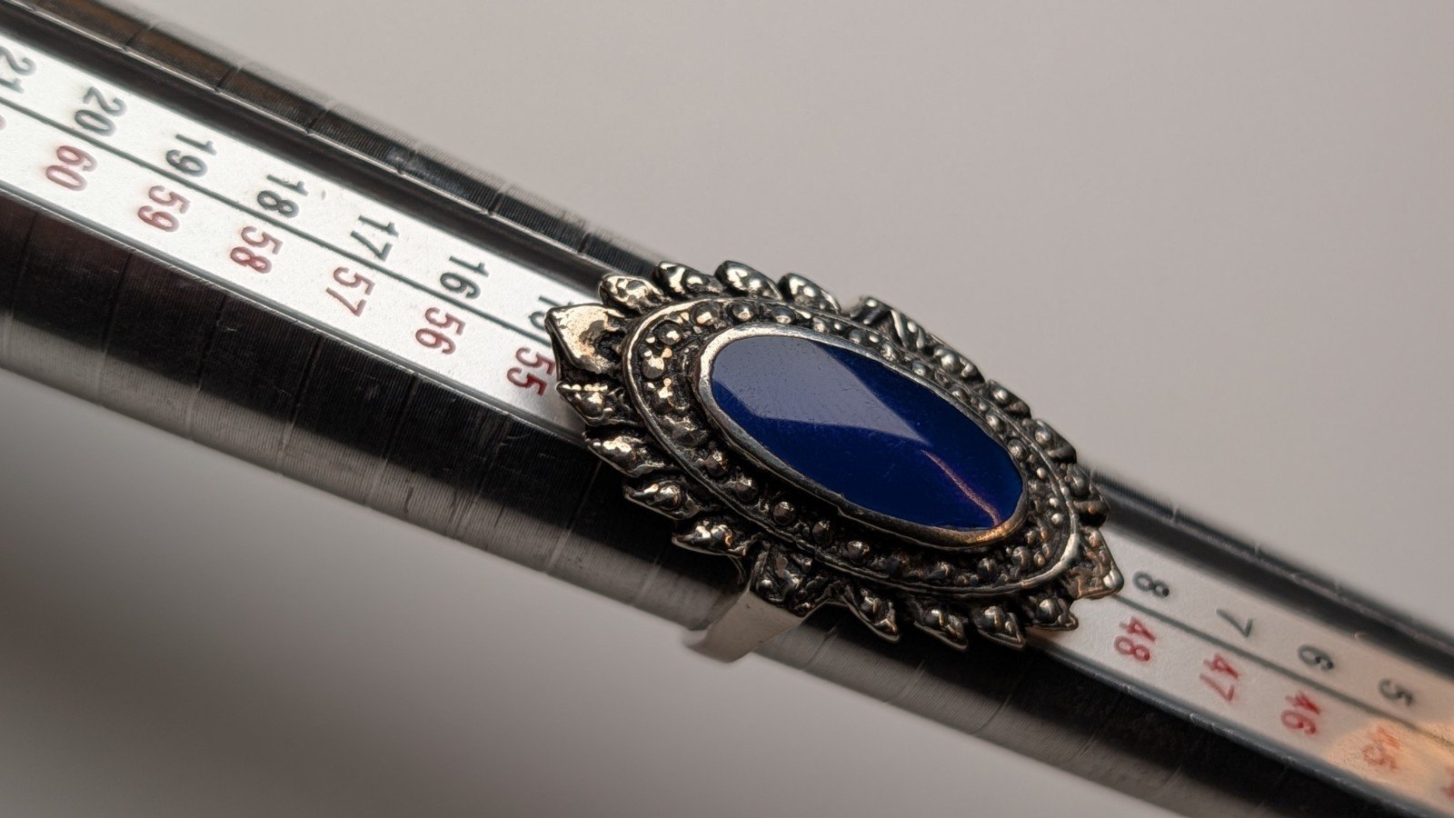 Genuine Sterling Silver Blue Lapis Lazuli Gemstone Ring | Size L 1/2 | 925 - Image 6