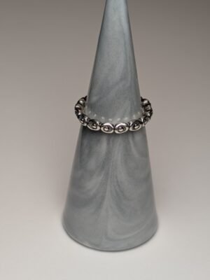 Genuine Pandora Sterling Silver Circle Dot Stacking Ring Size L 1/2 | S925