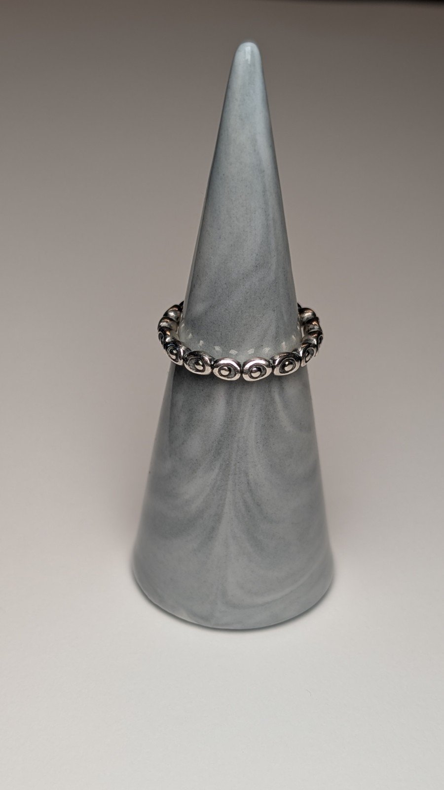 Genuine Pandora Sterling Silver Circle Dot Stacking Ring Size L 1/2 | S925