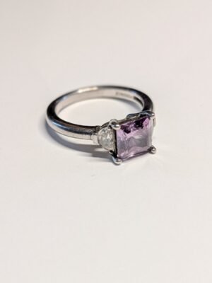Vintage Sterling Silver DQCZ Amethyst Ring | Size M 1/2 | 925 Silver
