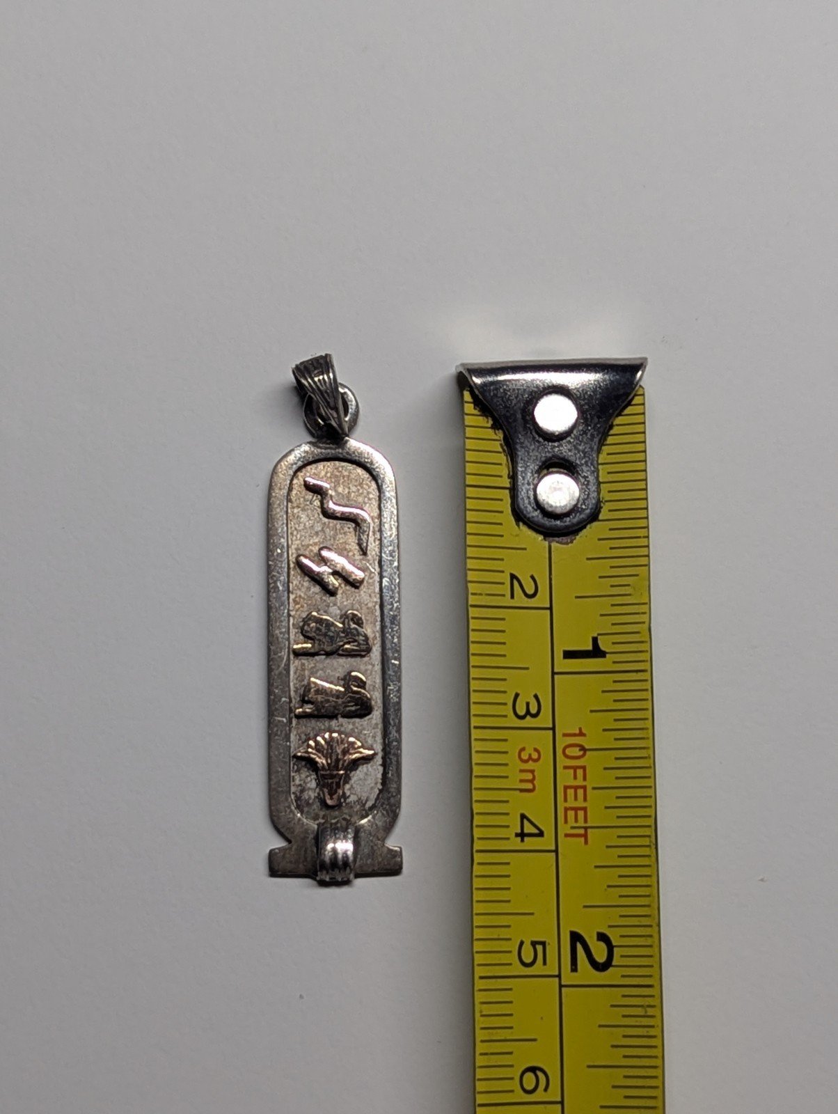 Sterling Silver Vintage Egyptian Hieroglyphics Cartouche Pendant | 925 silver - Image 4