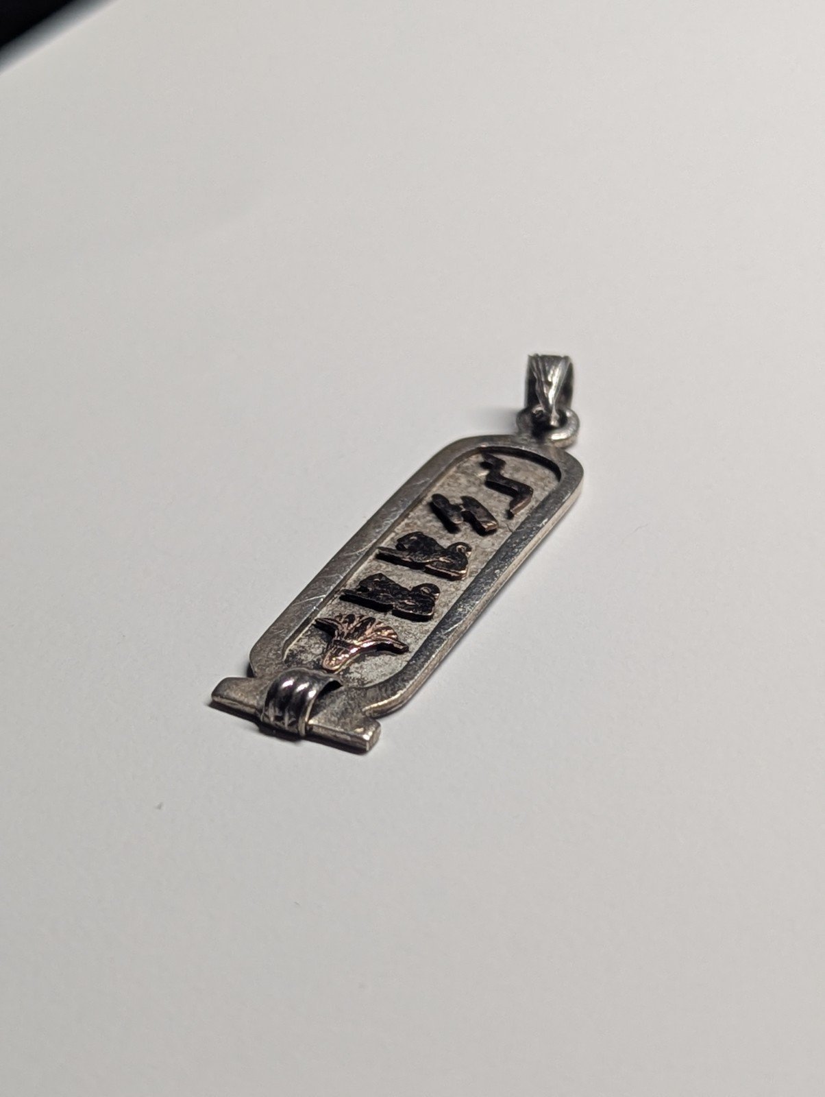 Sterling Silver Vintage Egyptian Hieroglyphics Cartouche Pendant | 925 silver - Image 6