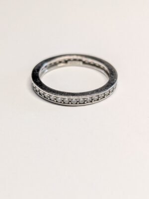 Vintage Sterling Silver CZ Channel Set Ring | Size L 1/2 | 925 Silver