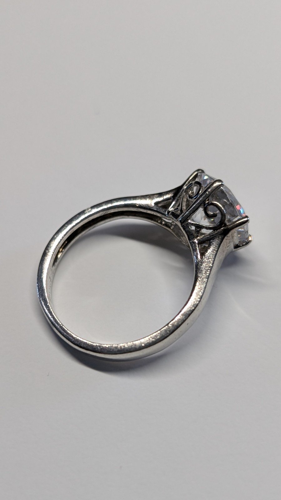 Vintage Sterling Silver DQCZ Solitaire Ring | Size 0 1/2 | 925 Silver - Image 2