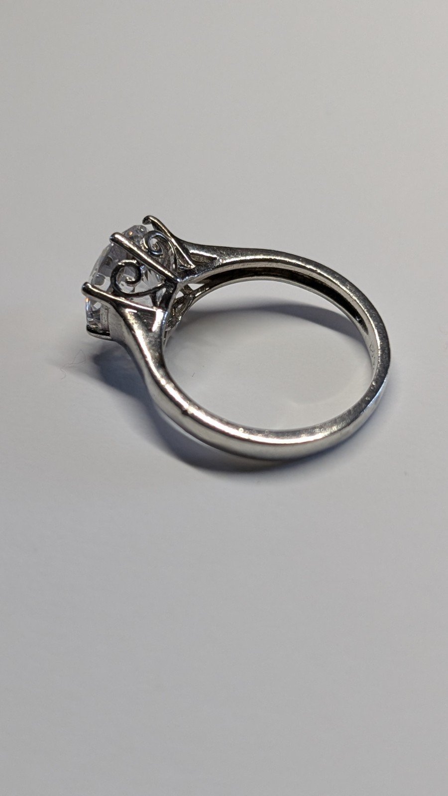 Vintage Sterling Silver DQCZ Solitaire Ring | Size 0 1/2 | 925 Silver - Image 5