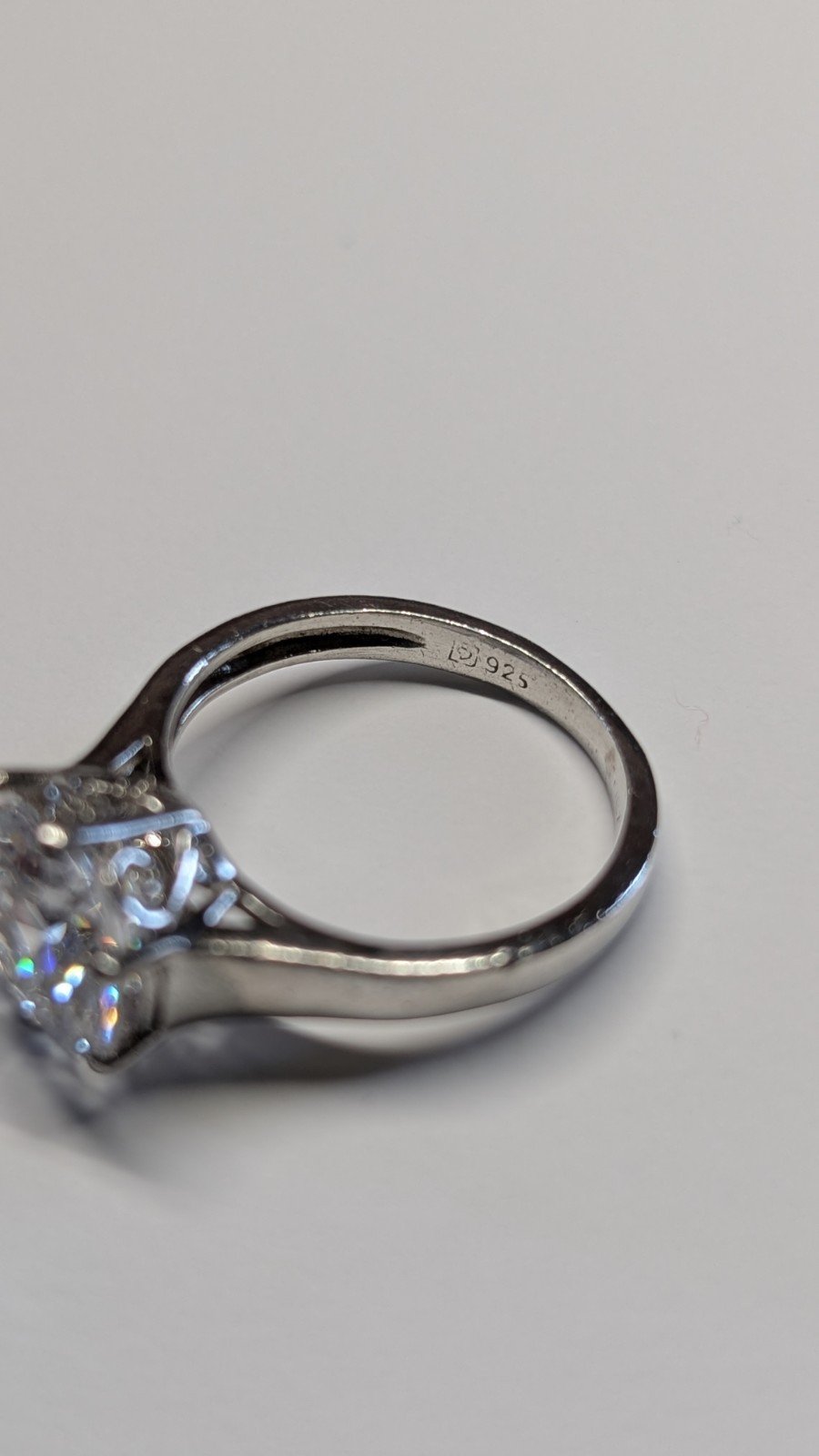 Vintage Sterling Silver DQCZ Solitaire Ring | Size 0 1/2 | 925 Silver - Image 6