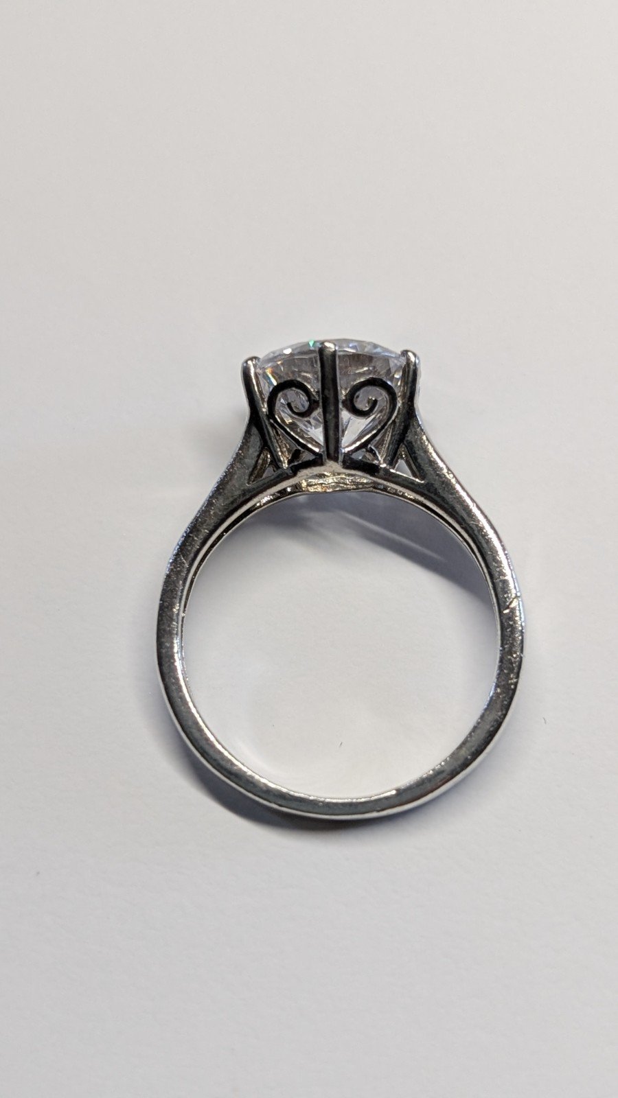 Vintage Sterling Silver DQCZ Solitaire Ring | Size 0 1/2 | 925 Silver - Image 9