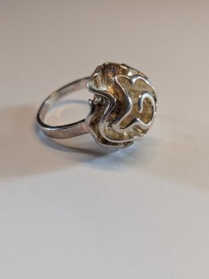 Vintage Sterling Silver Flower Statement Ring | Size P | 925 Silver