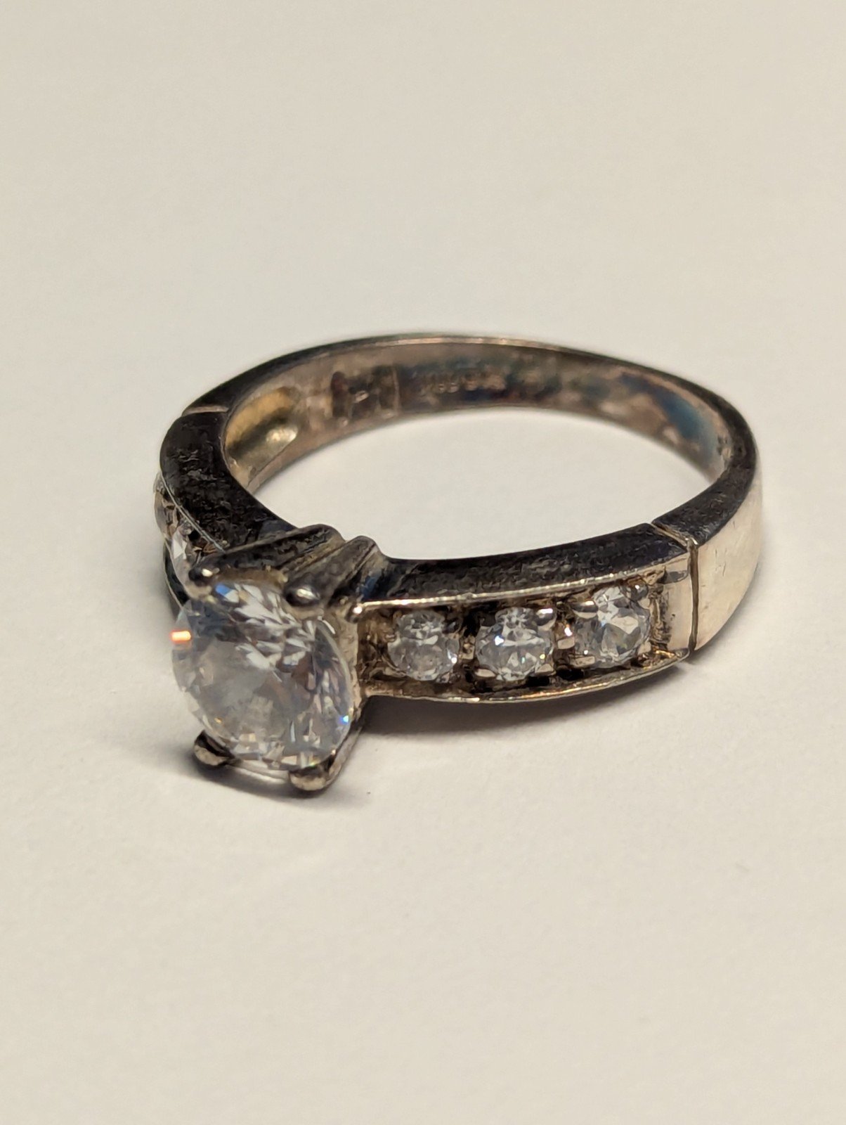 Vintage Sterling Silver DQ CZ Gemstones | Size M 1/2 | 925 Silver - Image 3