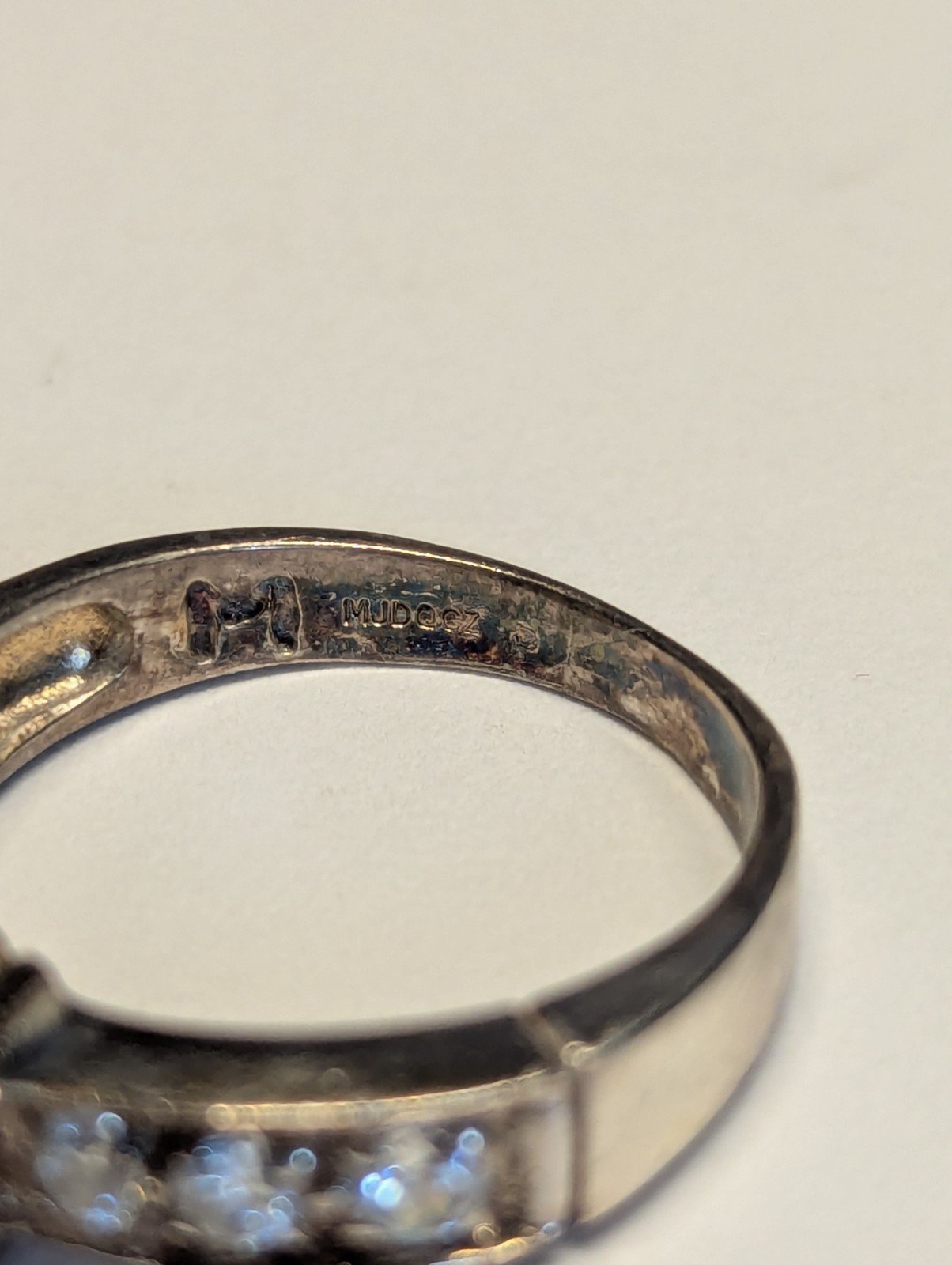 Vintage Sterling Silver DQ CZ Gemstones | Size M 1/2 | 925 Silver - Image 5