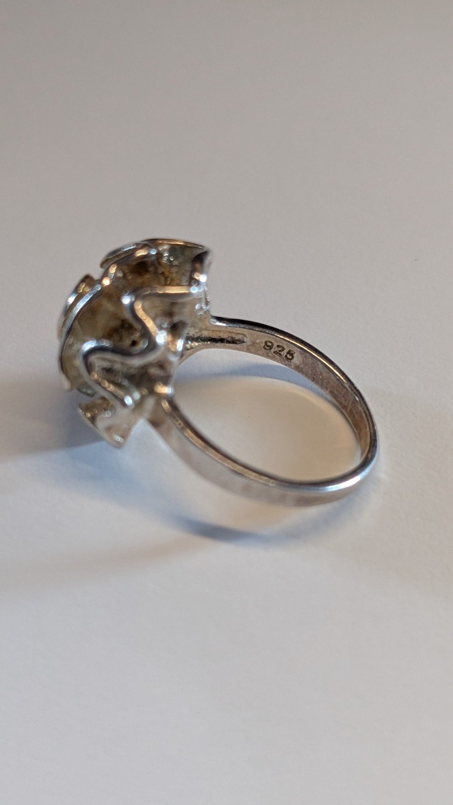 Vintage Sterling Silver Flower Statement Ring | Size P | 925 Silver - Image 5