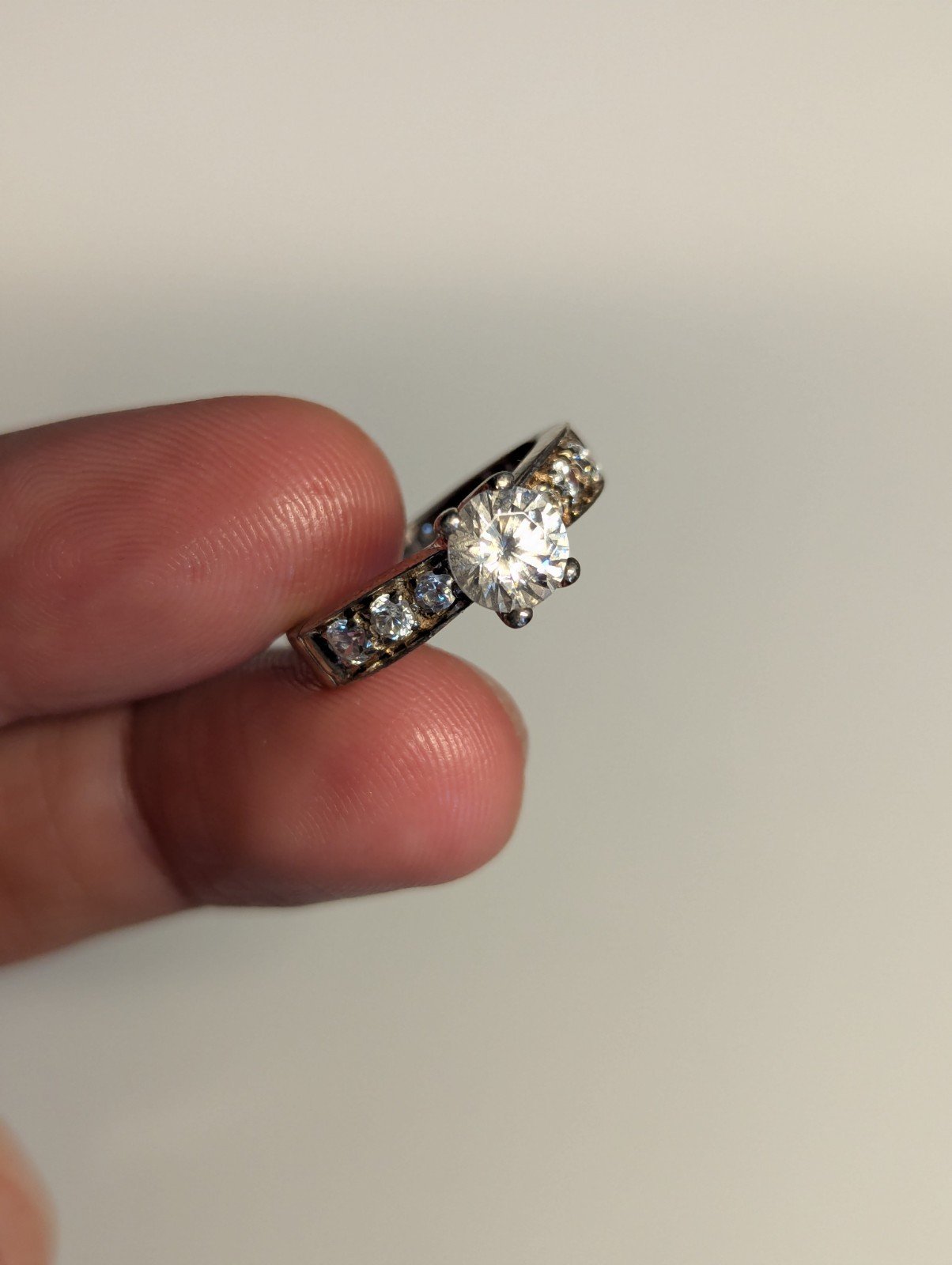 Vintage Sterling Silver DQ CZ Gemstones | Size M 1/2 | 925 Silver - Image 7