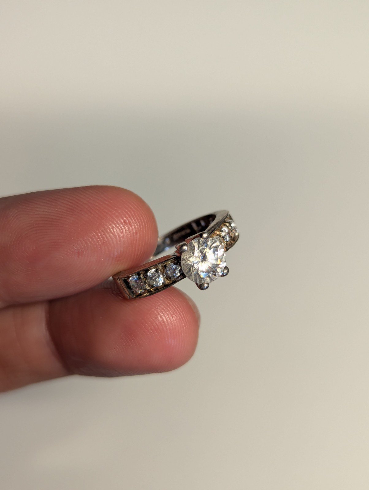 Vintage Sterling Silver DQ CZ Gemstones | Size M 1/2 | 925 Silver - Image 8