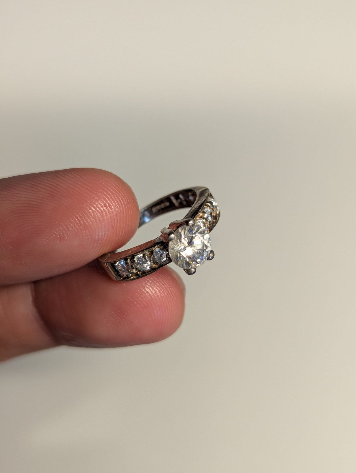 Vintage Sterling Silver DQ CZ Gemstones | Size M 1/2 | 925 Silver - Image 9