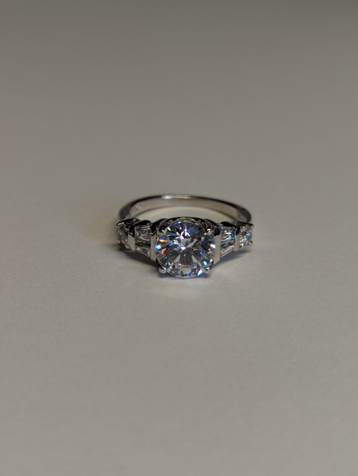 Vintage Sterling Silver Swarovski CZ Ring | Size K 1/2 | 925 Silver - Image 2