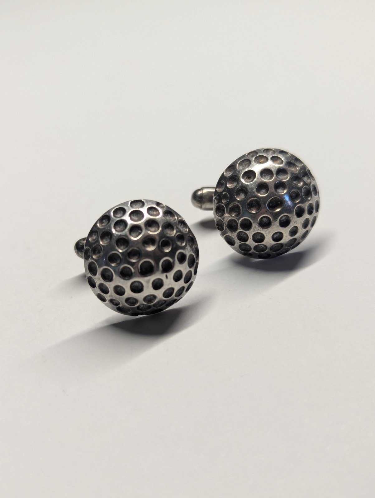 Vintage Sterling Silver Golf Ball Mens Cufflinks | 925 Silver | Made In London