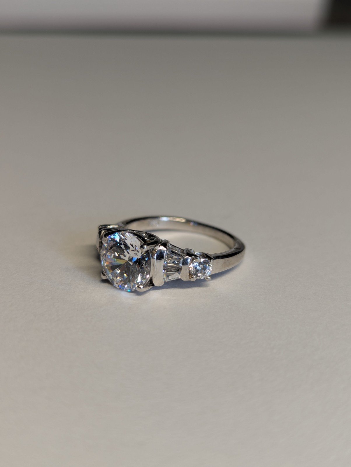 Vintage Sterling Silver Swarovski CZ Ring | Size K 1/2 | 925 Silver - Image 7