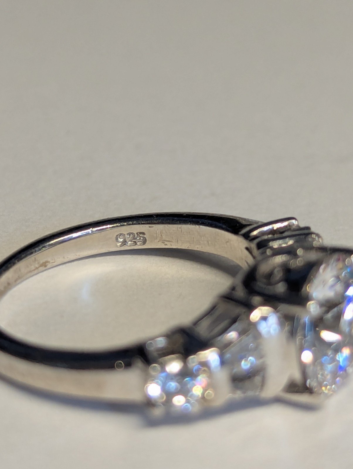 Vintage Sterling Silver Swarovski CZ Ring | Size K 1/2 | 925 Silver - Image 8