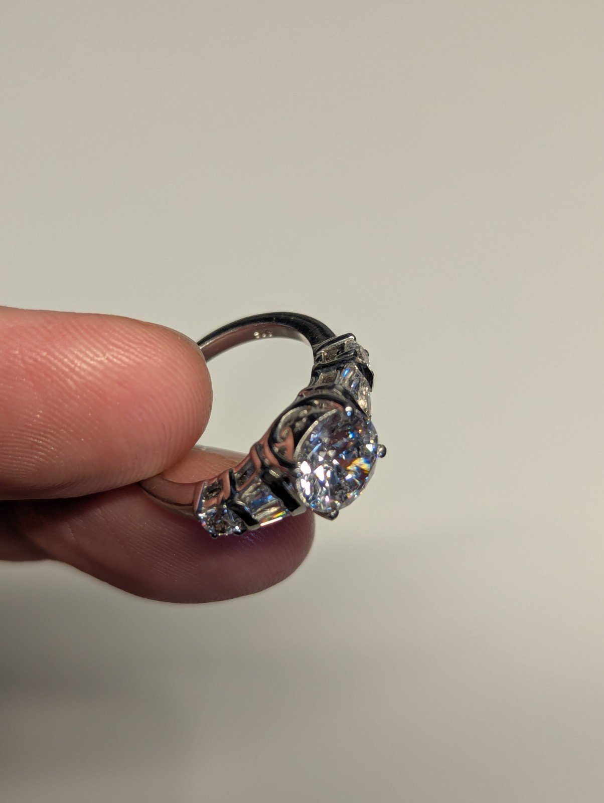 Vintage Sterling Silver Swarovski CZ Ring | Size K 1/2 | 925 Silver - Image 10