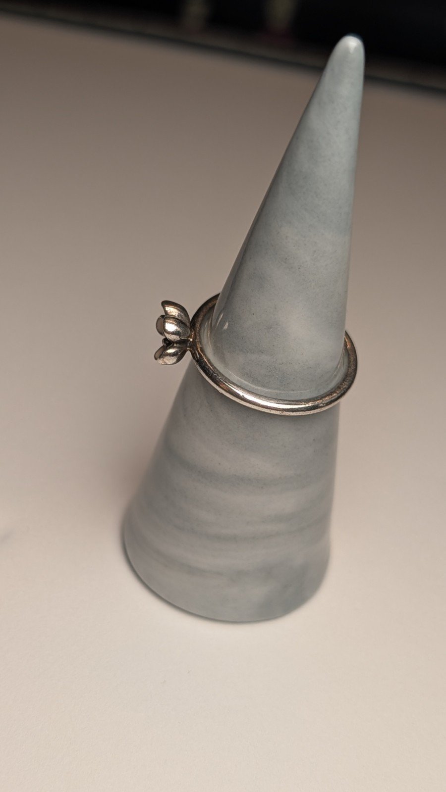 Genuine Pandora Sterling Silver Pink Enamel Cherry Blossom Flower Ring | Size P - Image 6