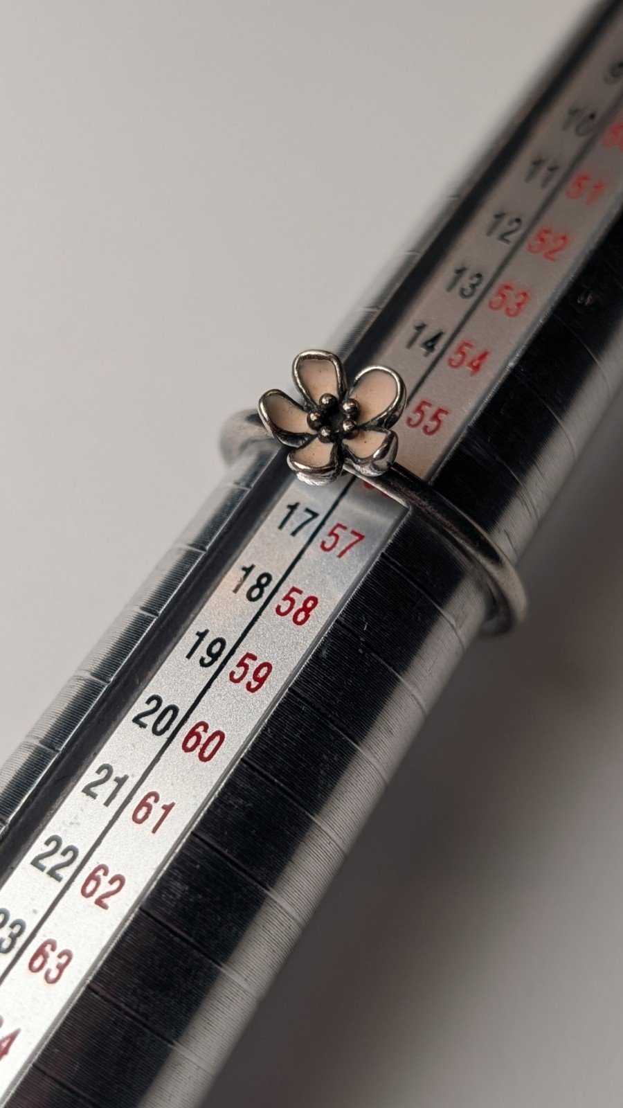 Genuine Pandora Sterling Silver Pink Enamel Cherry Blossom Flower Ring | Size P - Image 7