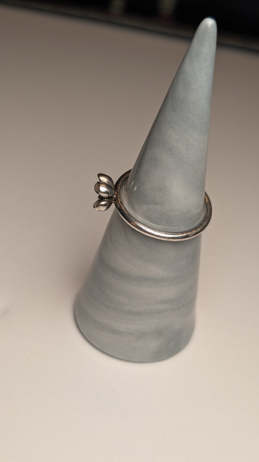 Genuine Pandora Sterling Silver Pink Enamel Cherry Blossom Flower Ring | Size P - Image 9