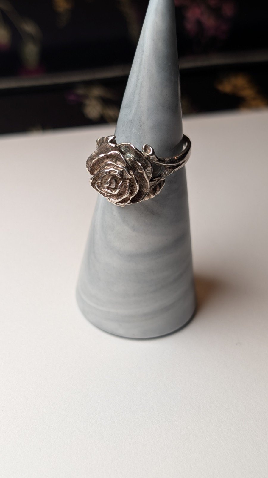 Vintage Sterling Silver Flower Statement Ring | Size M 1/2 | 925 Silver