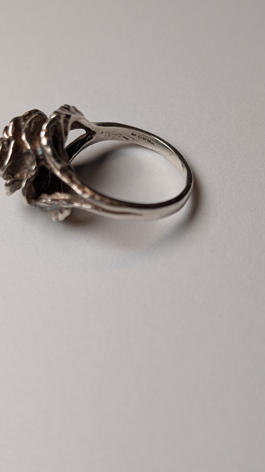 Vintage Sterling Silver Flower Statement Ring | Size M 1/2 | 925 Silver - Image 2